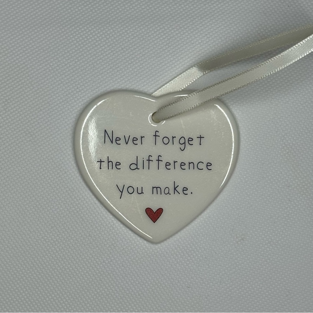 Heart Shaped Ceramic Ornament with Inspirational Message